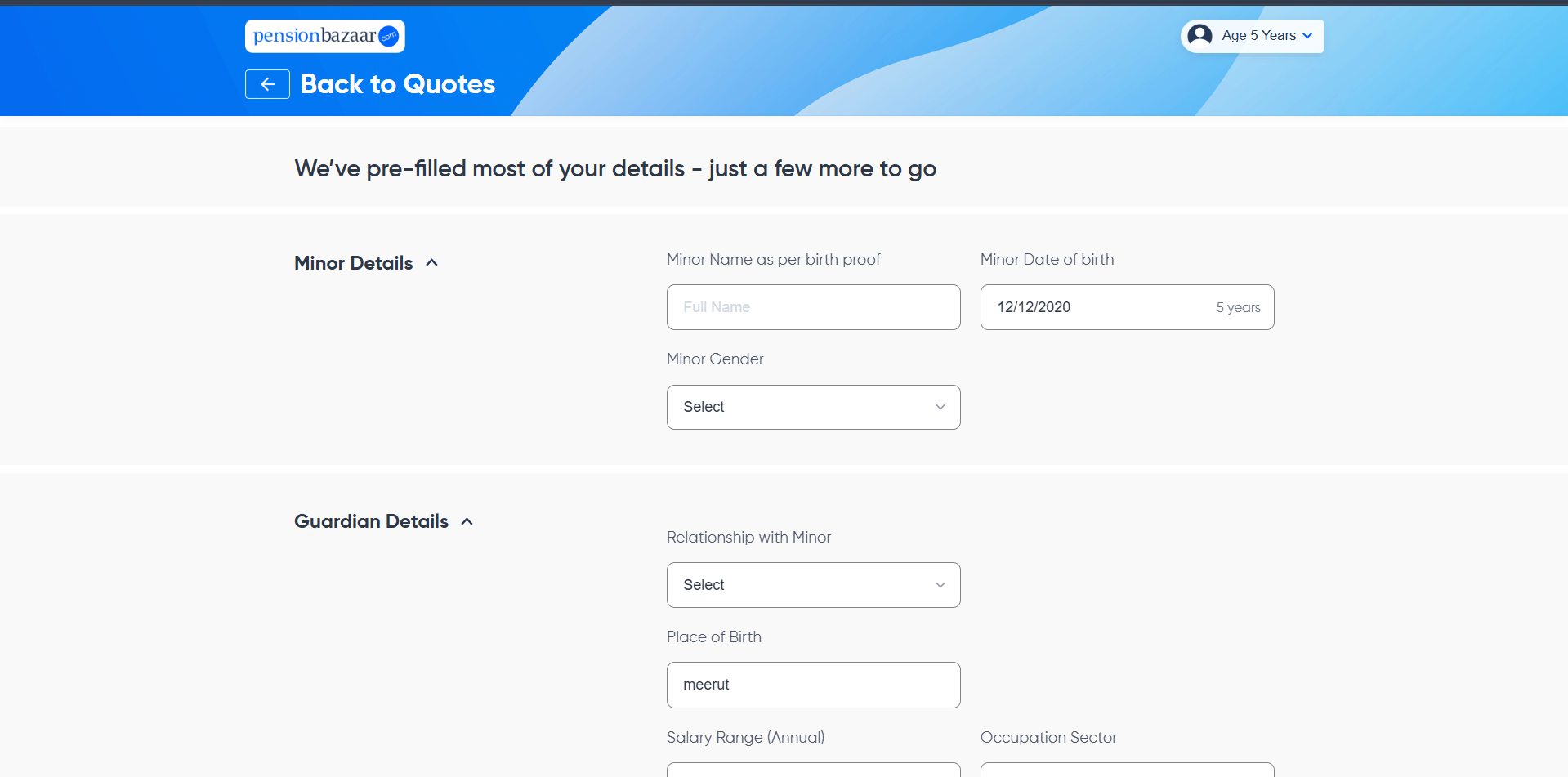 Upload   Guardian Details Screenshot